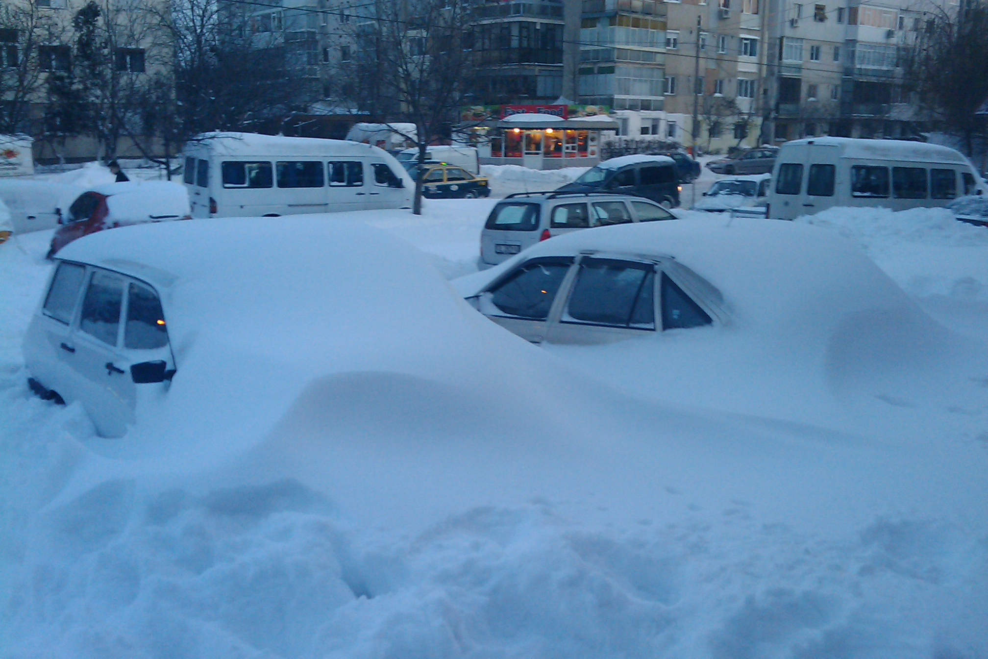 Mașini acoperite de zăpadă Mașini acoperite de zăpadă